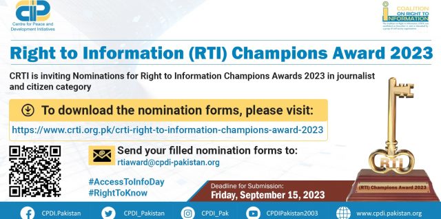 CRTI Right to Information Champions Award 2023